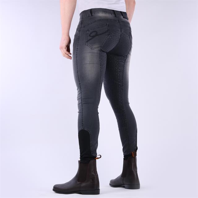 Breeches Harrys Horse Liciano Denim Men Full Grip Black-Denim