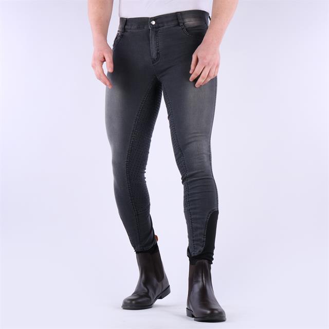 Breeches Harrys Horse Liciano Denim Men Full Grip Black-Denim