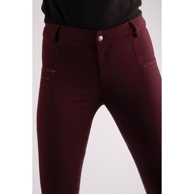 Breeches Montar Crystals Kids Full Grip Red
