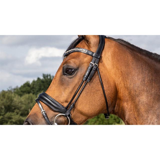 Bridle Cheekpieces Dy'on Round-Stitched Dressage Collection Black