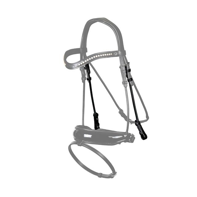 Bridle Cheekpieces Dy'on Round-Stitched Dressage Collection Black
