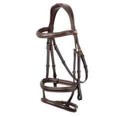 Bridle LeMieux Kudos Double Noseband Brown-Gold