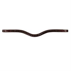 Browband Black Swarovski V-Shaped New English Collection Dy'on Brown