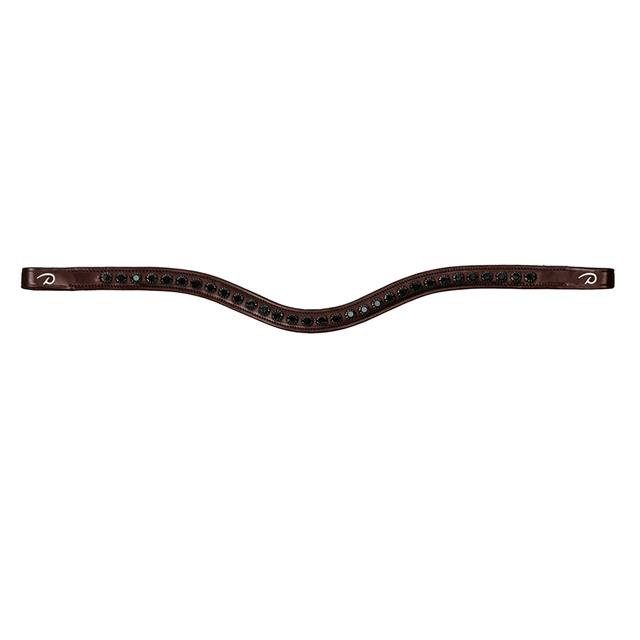 Browband Black Swarovski V-Shaped New English Collection Dy'on Brown