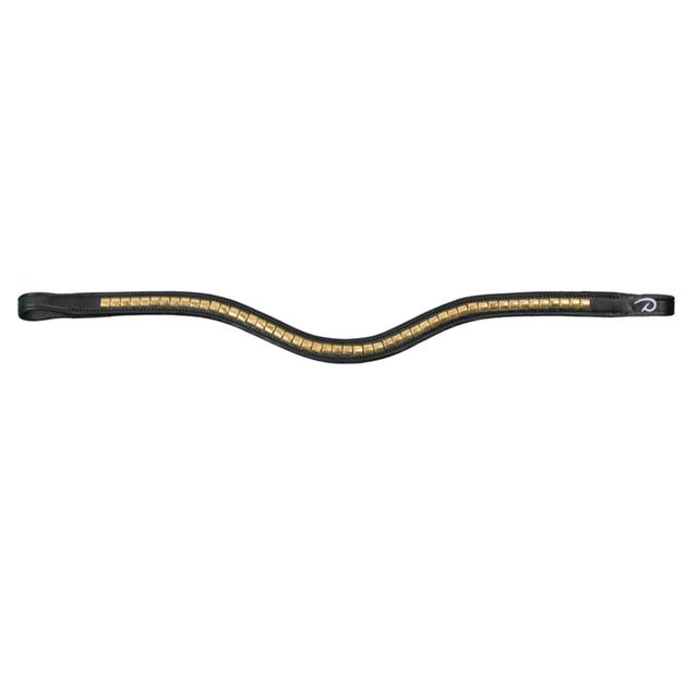 Browband Brass Clincher V-Shaped New English Collection Dy'on Black