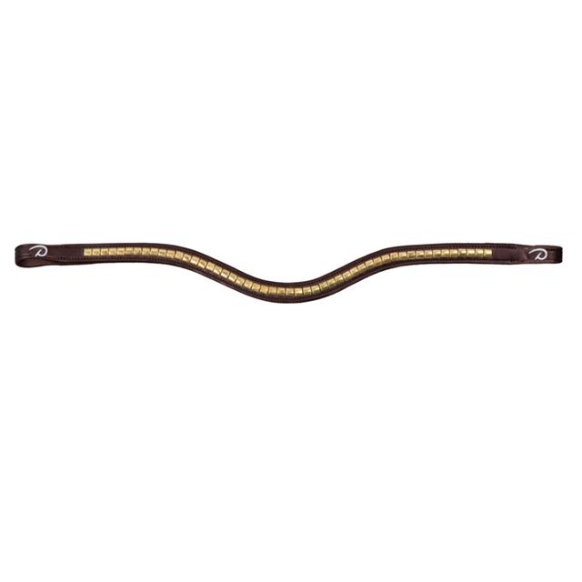 Browband Brass Clincher V-Shaped New English Collection Dy'on Brown