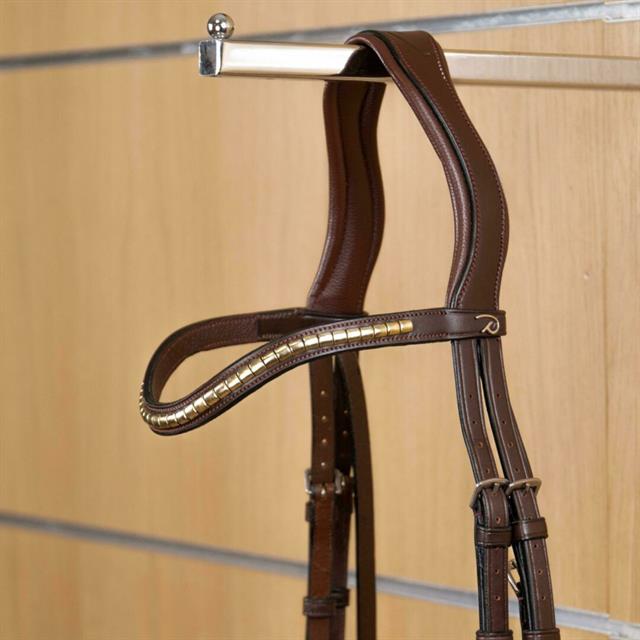 Browband Brass Clincher V-Shaped New English Collection Dy'on Brown