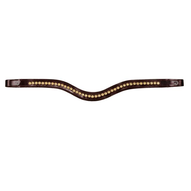Browband Dy'on Gold Swarovski V-Shave New English Collection Brown