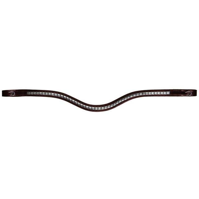 Browband Dy'on Silver Clincher V-Shaped New English Collection Brown