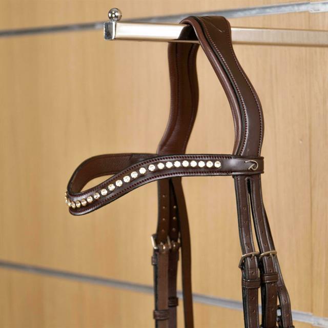 Browband Dy'on White Swarovski V-Shaped New English Collection Brown