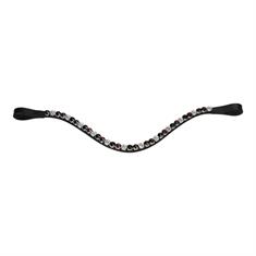 Browband Leather Epplejeck EJSALERNO Black-Dark Red