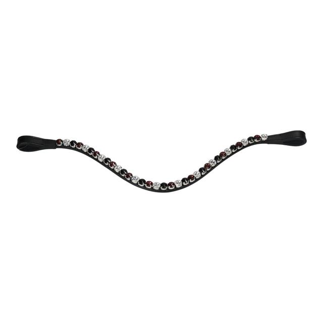Browband Leather Epplejeck EJSALERNO Black-Dark Red
