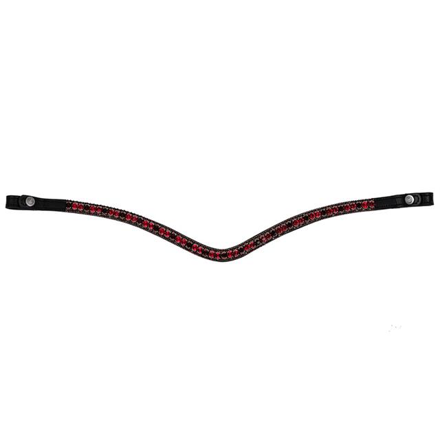 Browband Montar Dlux Black-Dark Red