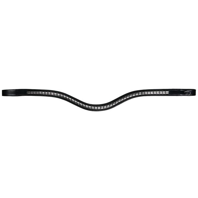Browband Silver Clincher V-Shaped New English Collection Dy'on Black