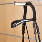 Browband White Swarovski V-Shaped New English Collection Dy'on Black
