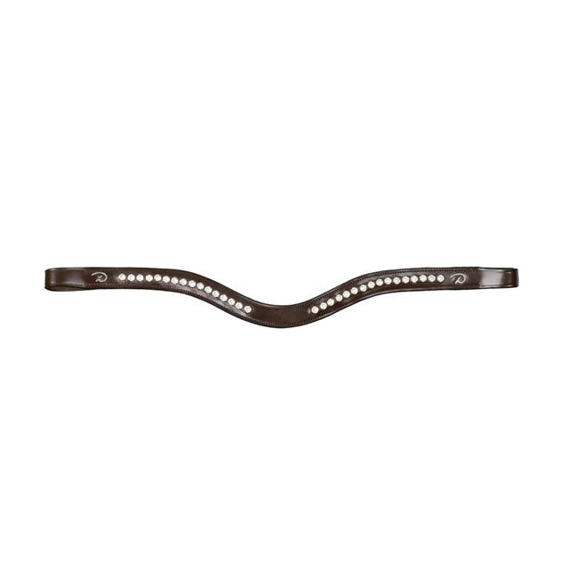 Browband White Swarovski V-Shaped New English Collection Dy'on Brown