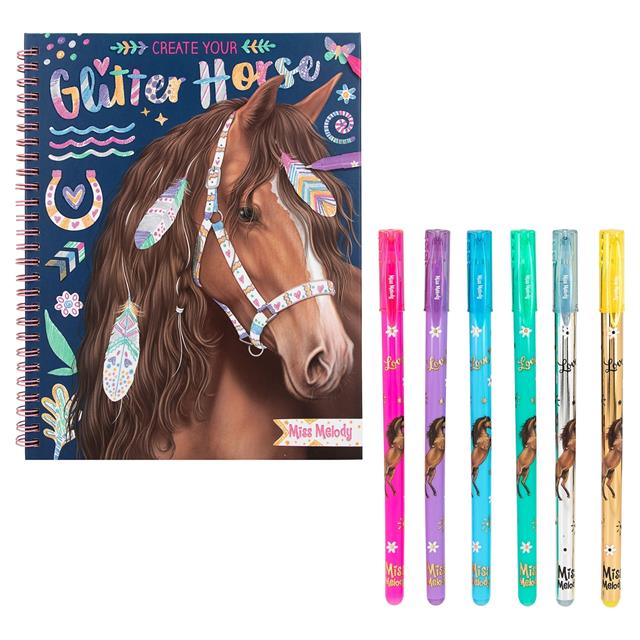 Colouring Book Create Your Glitter Horse Miss Melody Multicolour