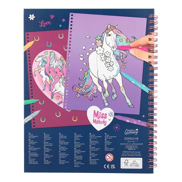 Colouring Book Create Your Glitter Horse Miss Melody Multicolour