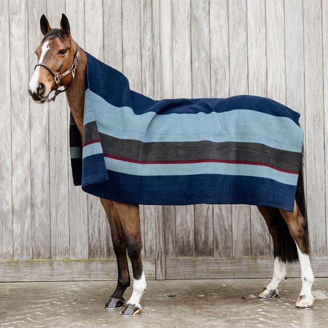Cooler Rug Kentucky Heavy Fleece Square Stripes Dark Blue-Grey