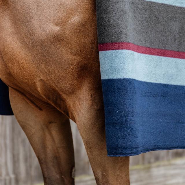 Cooler Rug Kentucky Heavy Fleece Square Stripes Dark Blue-Grey