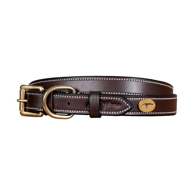 Dog Collar Dy'on Flat Leather Brown