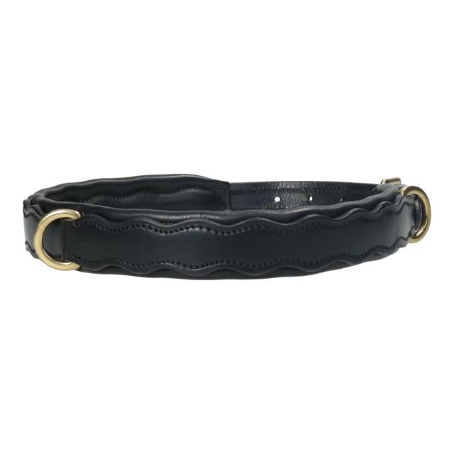 Dog Collar HORSEGEAR HGWave Leather Black
