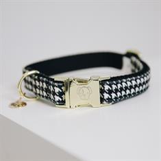 Dog Collar Kentucky Pied-De-Poule Black