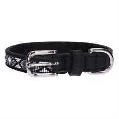 Dog Collar Pénélope Pearl Black-White