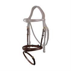 Dy'on D Collection Anatomic Flash Noseband Bridle Brown