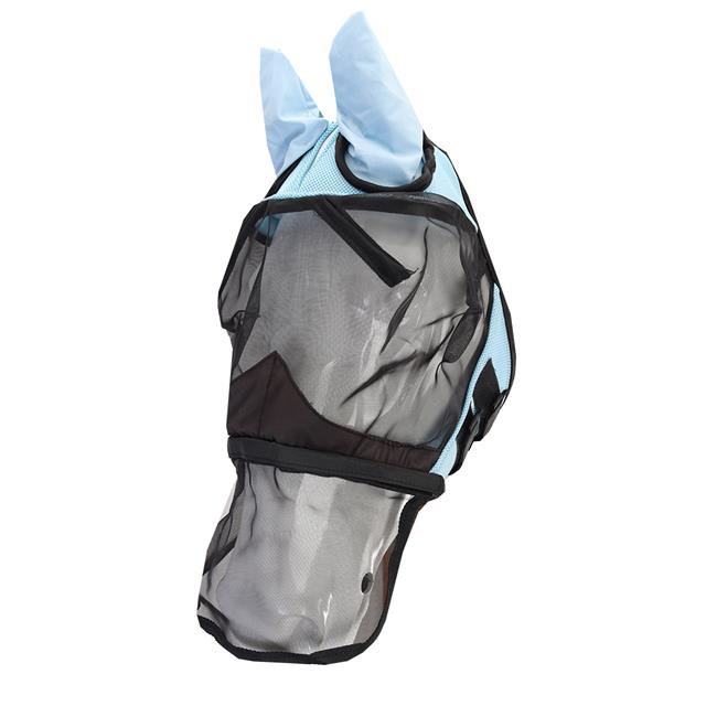 Fly Mask Horsegear Detachable Nose Net Light Blue