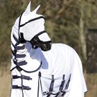 Fly Mask Horsegear Hide White-Black