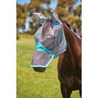 Fly Mask WeatherBeeta ComFiTec Deluxe Fine Mesh with Ears & Nose Grey-Turquoise