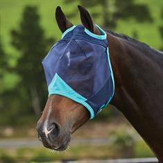 Fly Mask WeatherBeeta ComFiTec Fine Dark Blue-Turquoise