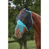 Fly Mask WeatherBeeta Deluxe Fine Ears&Fringe Black-Turquoise