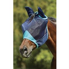 Fly Mask WeatherBeeta Deluxe Fine With Ears Dark Blue-Turquoise