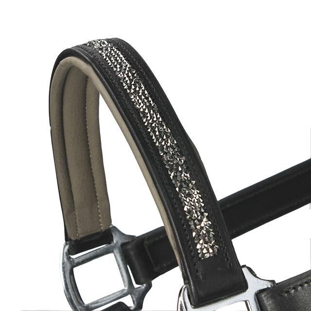 Foal Halter QHP Lupine Leather Black-Grey