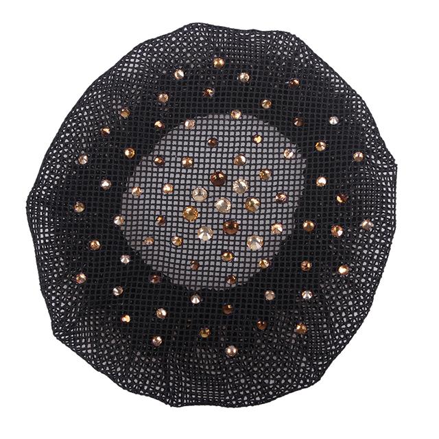Hair Net QHP Rhinestone Black-Brown
