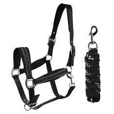 Halter And Lead Horka Equestrian Pro Crystals & Pearls Black