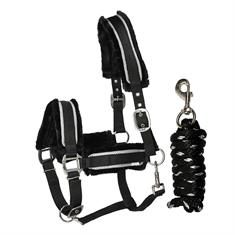 Halter and Lead QHP Dolci Black-Silver
