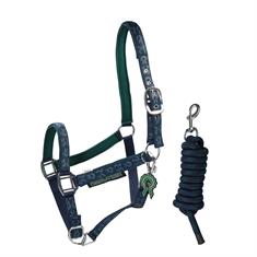 Halter and Lead Rope PAARDENPRAAT BY EJ 3.0 Dark Blue-Green