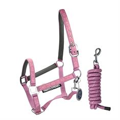 Halter and Lead Rope PAARDENPRAAT BY EJ 3.0 Pink-Grey