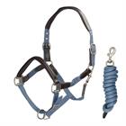 Halter and Lead Rope SKØL SKAslög Light Blue-Brown