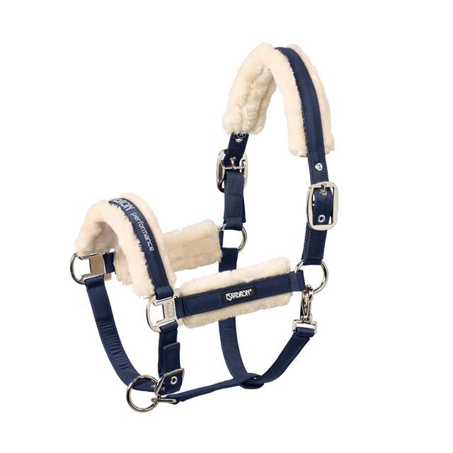 Halter Eskadron Double Pin Buckle FauxFur Dark Blue