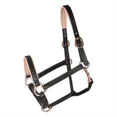 Halter Horsegear Rosegold Leather Black-Gold