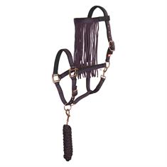 Halter Imperial Riding with Fly Fringe Red-Mixed