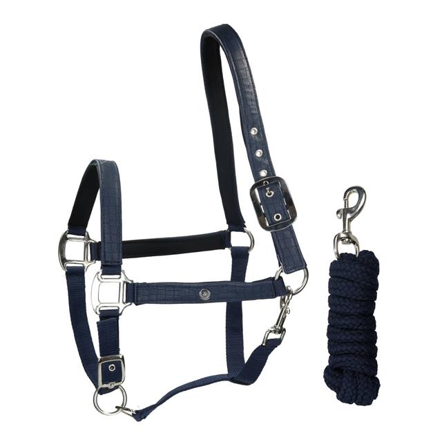 Halters Set with Crocodile Pattern HORSEGEAR Dark Blue