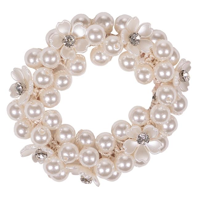 Headband with Flower Pattern QHP White