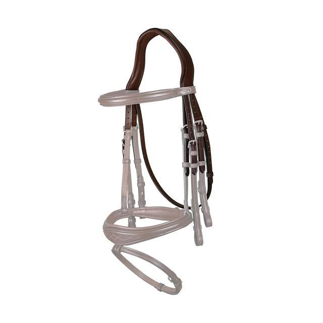 Headpiece Dy'on Double Cheekpieces New English Collection Brown