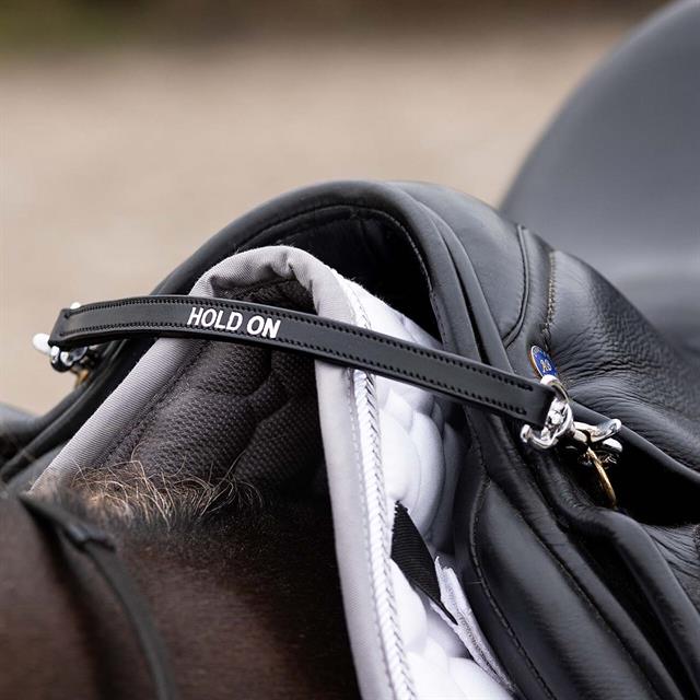 Hold On Leather Stirrup Strap QHP Black