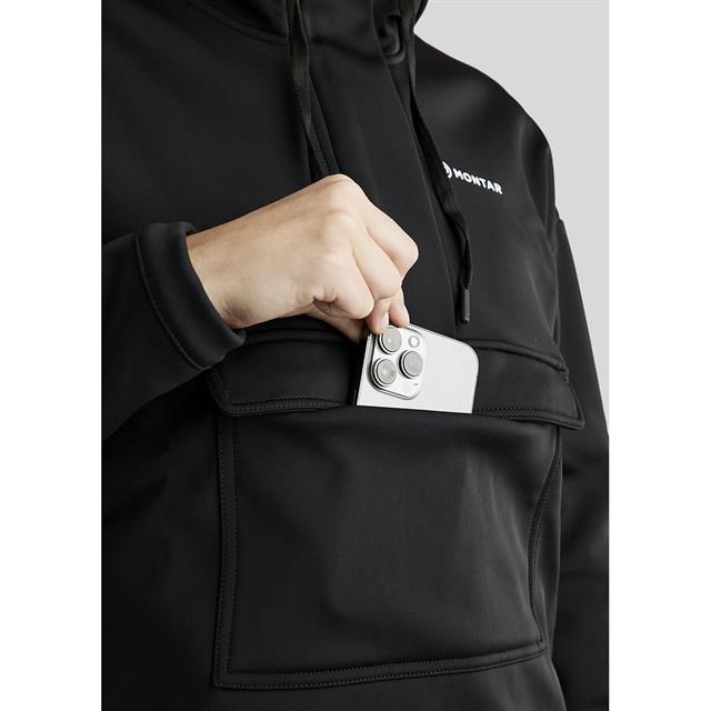Hoodie Montar Quater Zip Anorak Black